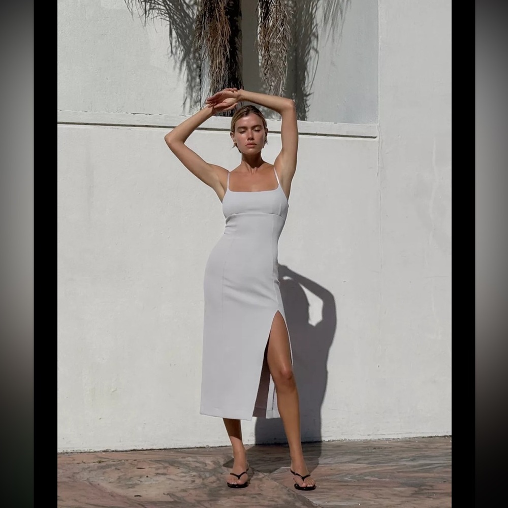 Zara interlock stretch slit midi dress - Picture 4 of 11